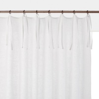 Штора Из льна и вискозы с завязками Odorie 250 x 135 см белый LA REDOUTE INTERIEURS  фото, kupilegko.ru